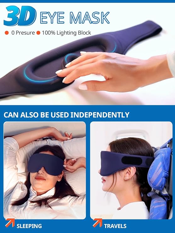 SARISUN Upgraded U Travel Pillow and Travel Pillow Alternative for Long Flight, Travel Essentials 360 Support Sleep Head Hold, Stop Bobblehead