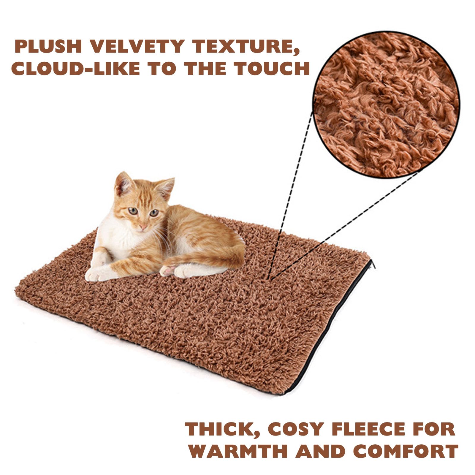 Coussin Chauffant pour Chat, Tapis pour Chien Tapis Hiver Thermique, TapisChien Auto-Chauffant, Coussin Chien Rétention de La Chaleur, Matelas Chien pour Chatons Chiots(60 * 45CM)