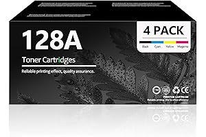 High Yield Toner Cartridges, 128A 4-Pack Compatible for HP Color CM1415fn MFP...