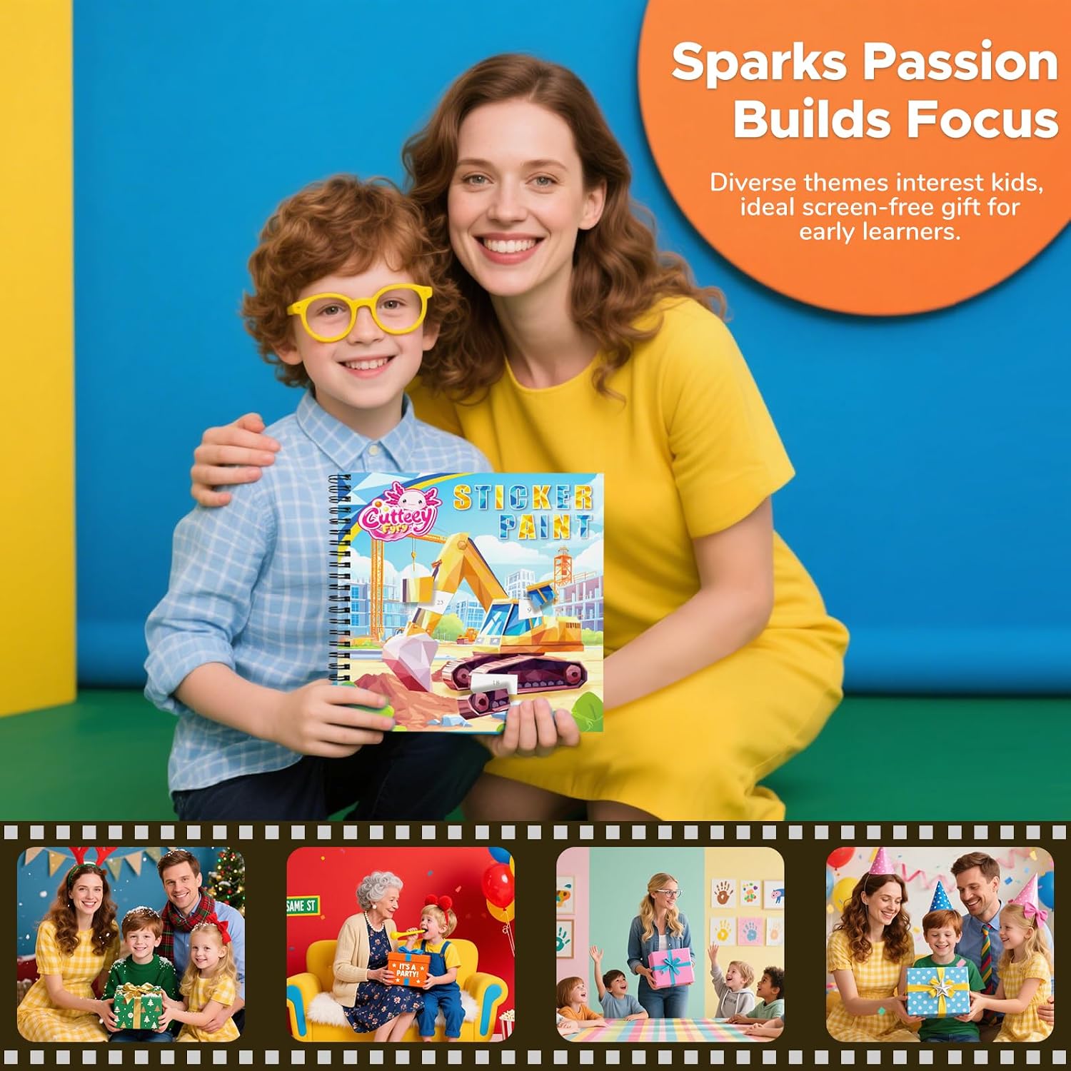 2PCS Paint by Number Sticker Book - Kids Crafts & Acitivity Puzzles Book for Ages 4-10,Mess-Free Travel Toys for Road Trip & Airplane,Perfect Gifts & Basket Stuffers for Kids