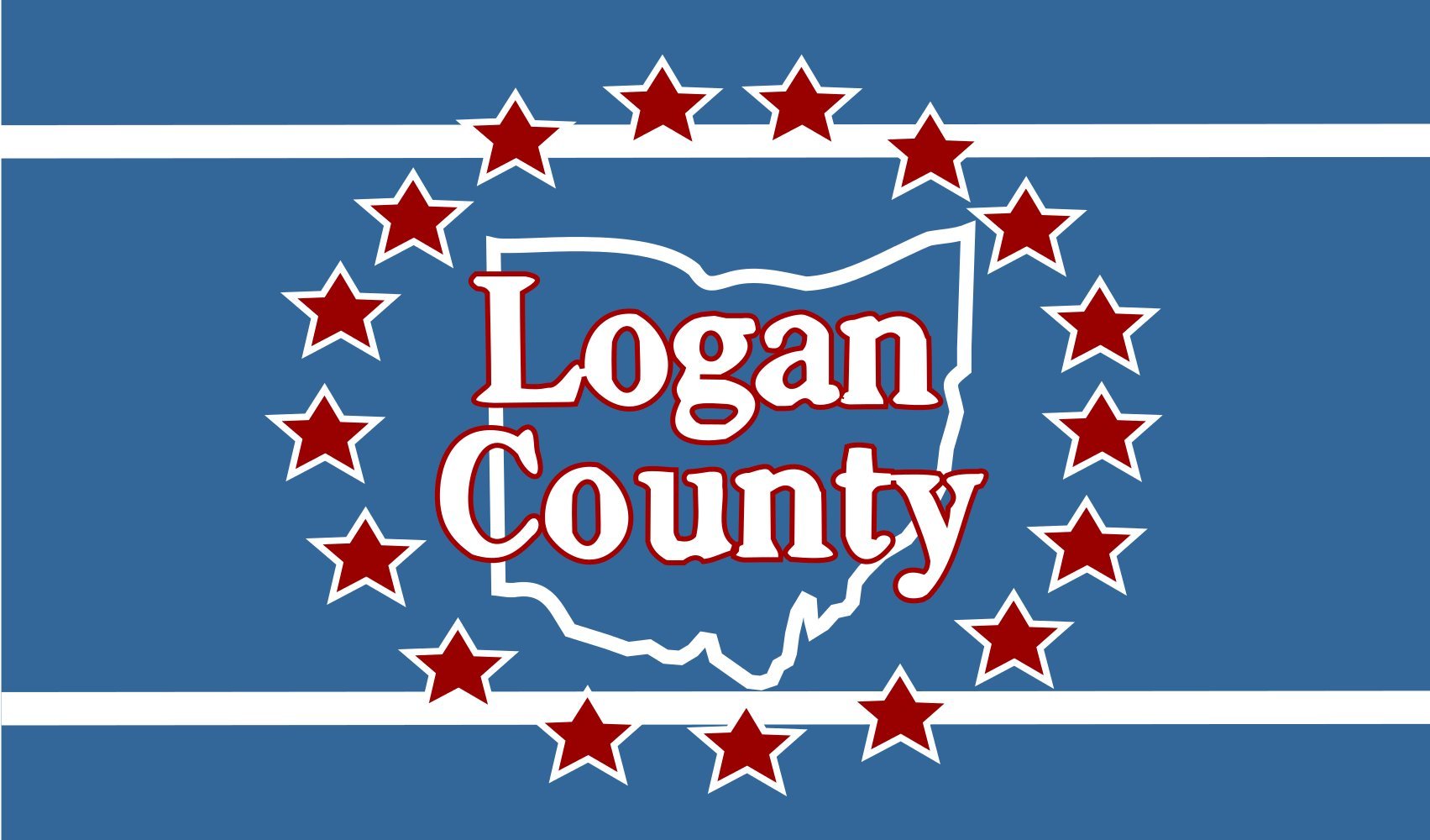 Drapeau Logan County Ohio grand format officiel pour mât extérieur