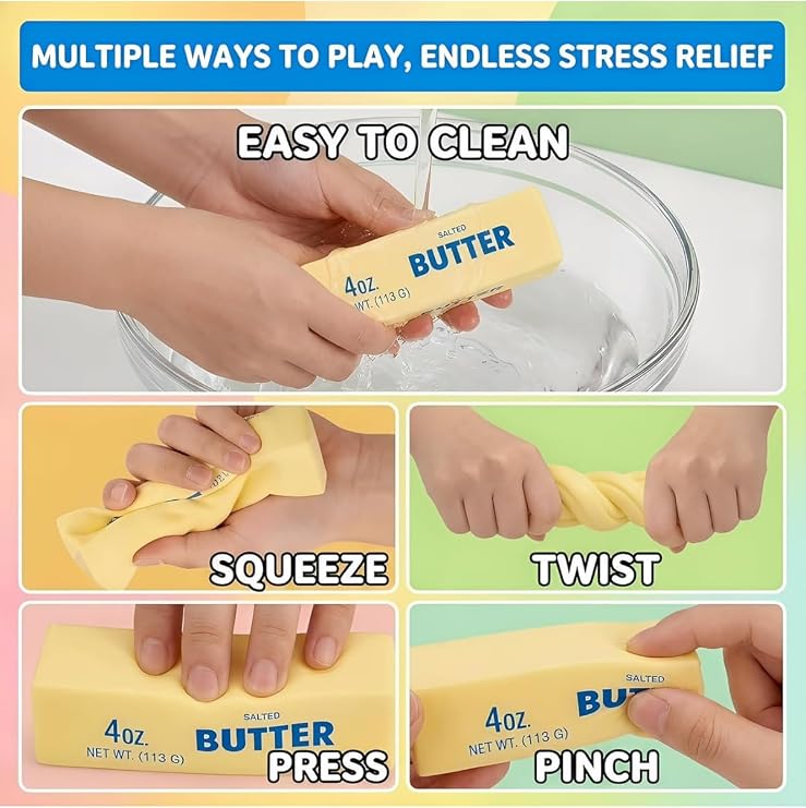 Tereyağı Squishy Stres Oyuncağı Yavaş Yükselen Sıkma Oyuncağı Fidget Oyuncak Duyusal Anti Stres El Egzersiz Oyuncağı Çocuk ve Yetişkin İçin 1 Adet