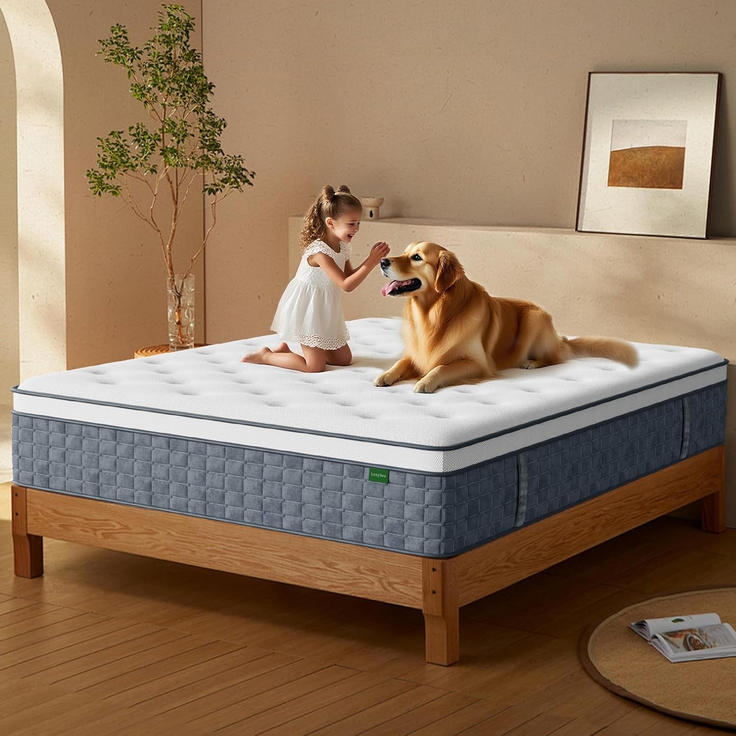 Queen Mattress, 12 Inch Queen Size Mattresses in a Box, Memory Foam Hybrid Mattress, with Individual Pocket Spring for Motion Isolation & Silent Sleep, Pressure Relief, Medium Firmness