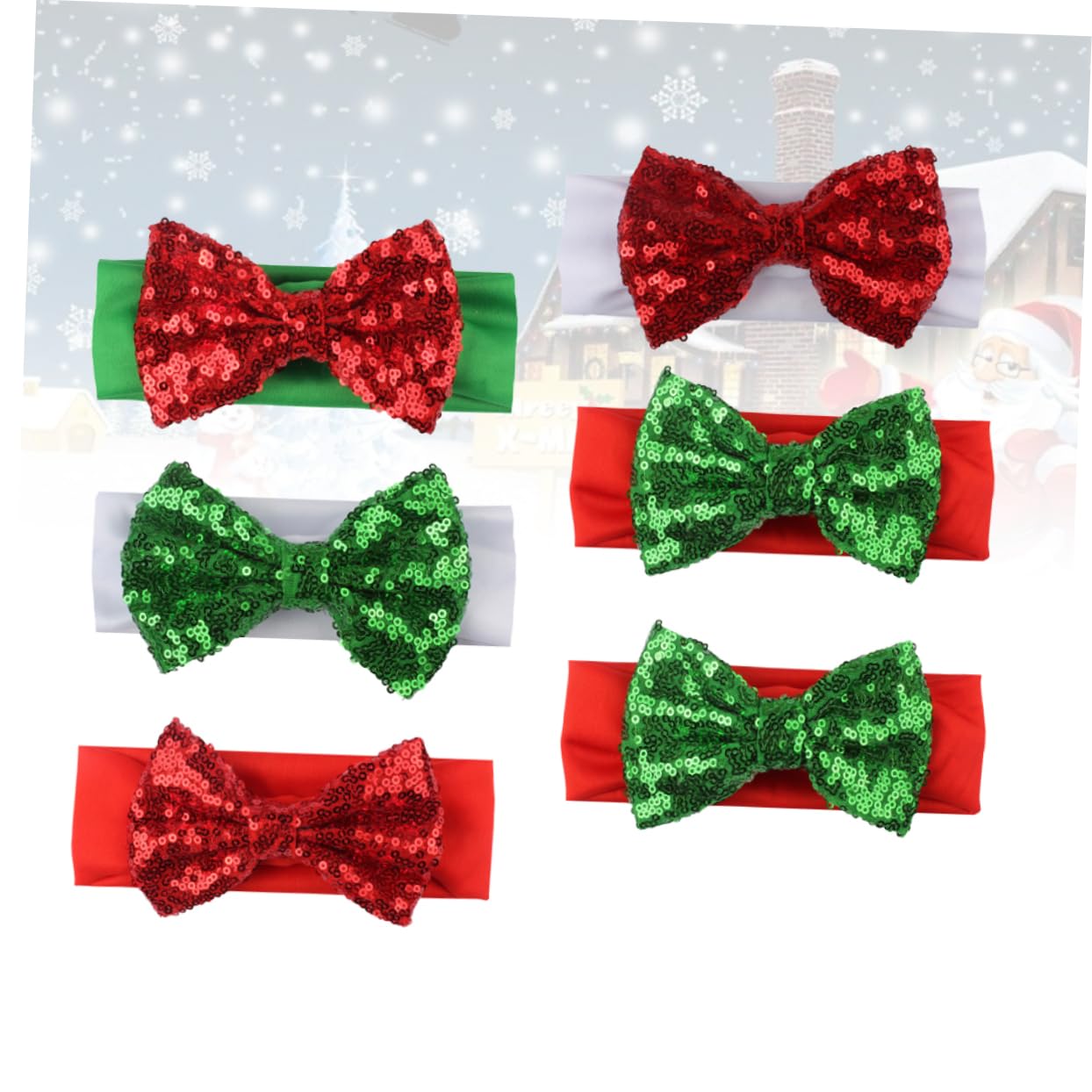 Beavorty 3er-sets Stirnband Baby Mädchen Haarbänder Weihnachten Schleife Einfache Elastische Knoten Wrap Für Kinder 6 Stück * 3