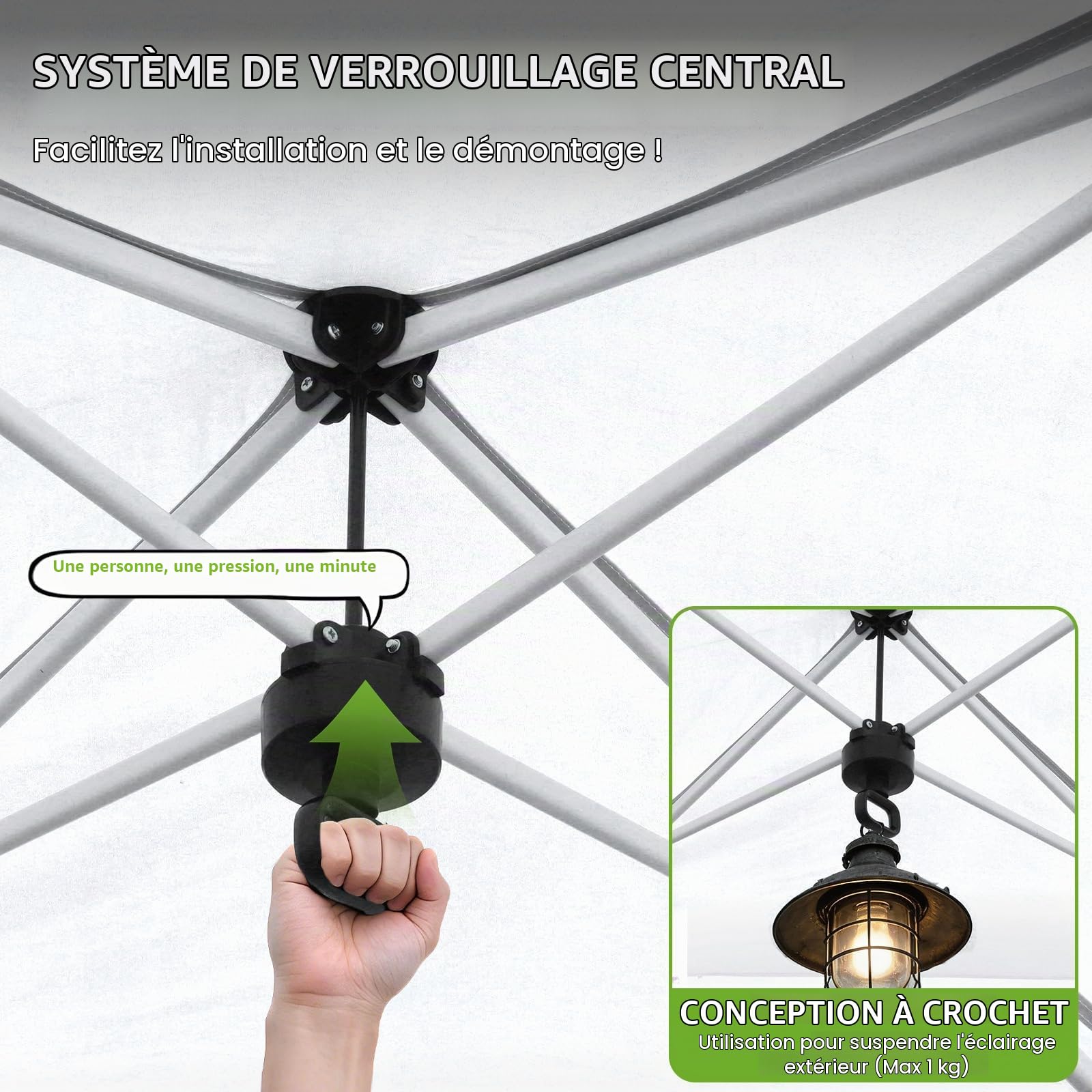 Tonnelle de Jardin 4x4m,Tente Pliante de Exterieur Pop-up avec Moustiquaire、4 Sacs de Sable、Sac de Roulant,Tonnelle Pliante Imperméable，Anti UV，Respirable，Tente de Camping,Barnum，Blanc