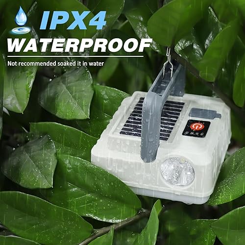 Miniatura 5 de DIBMS - Linterna solar para camping, linterna LED recargable por USB, luces impermeables para camping, huracanes, cortes de energía de emergencia,