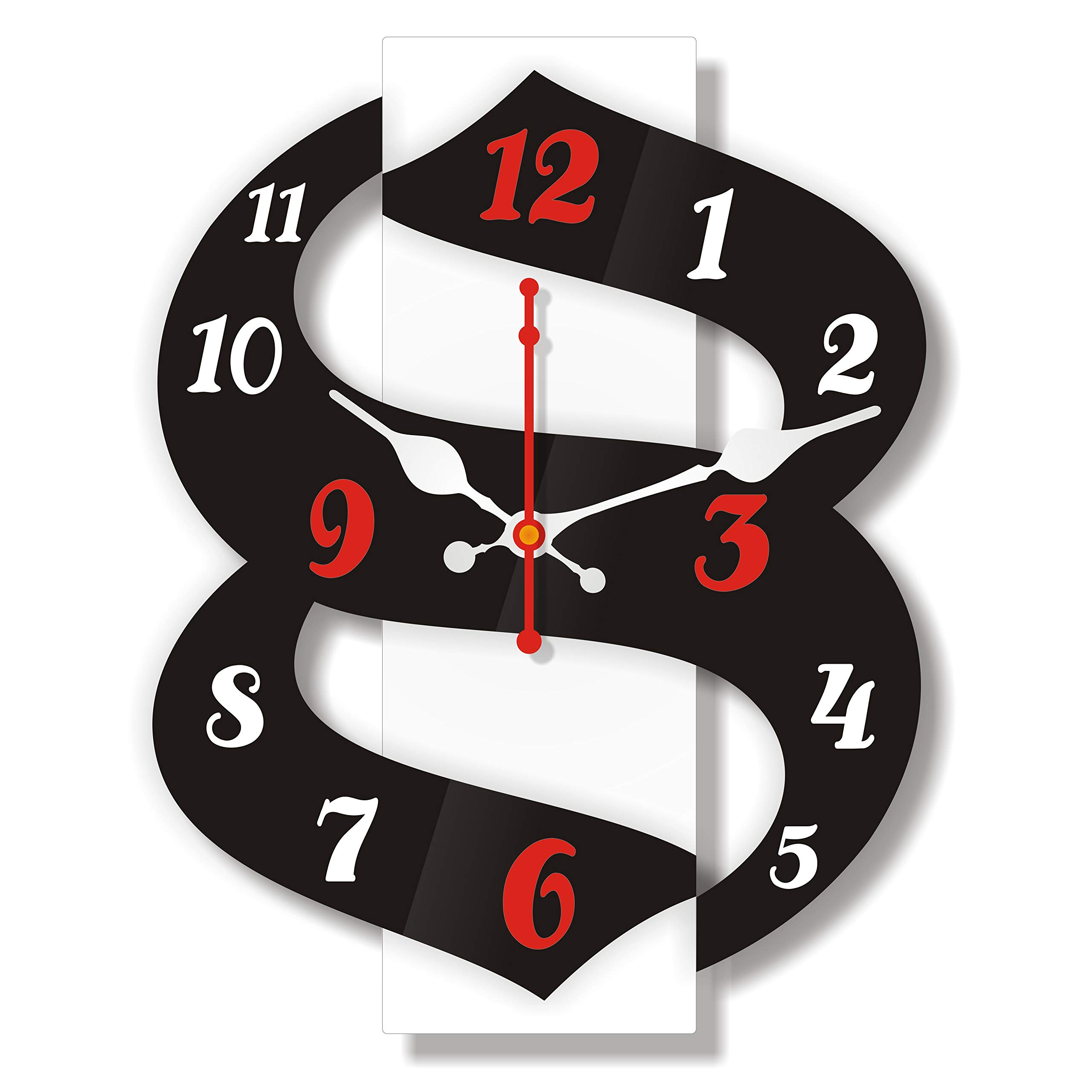 GELANI Eight Shape 3D Acrylic Square Clock for Living Room, Bedroom, Home and Office Wall