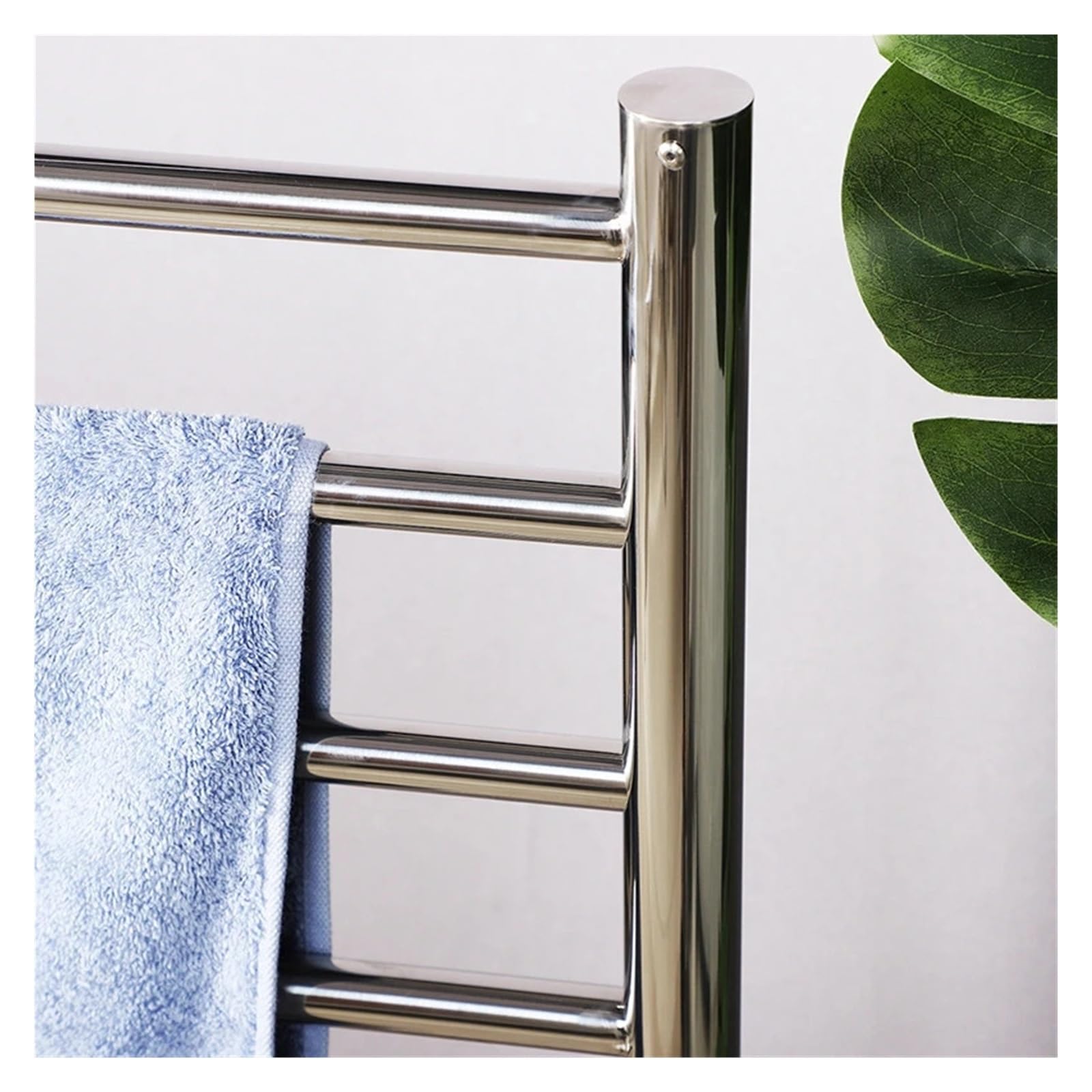 Portasciugamani elettrico da terra in acciaio inox 304 | Ripiano asciugatura asciugamani da bagno, acciaio lucidato(PURPLE,110V)