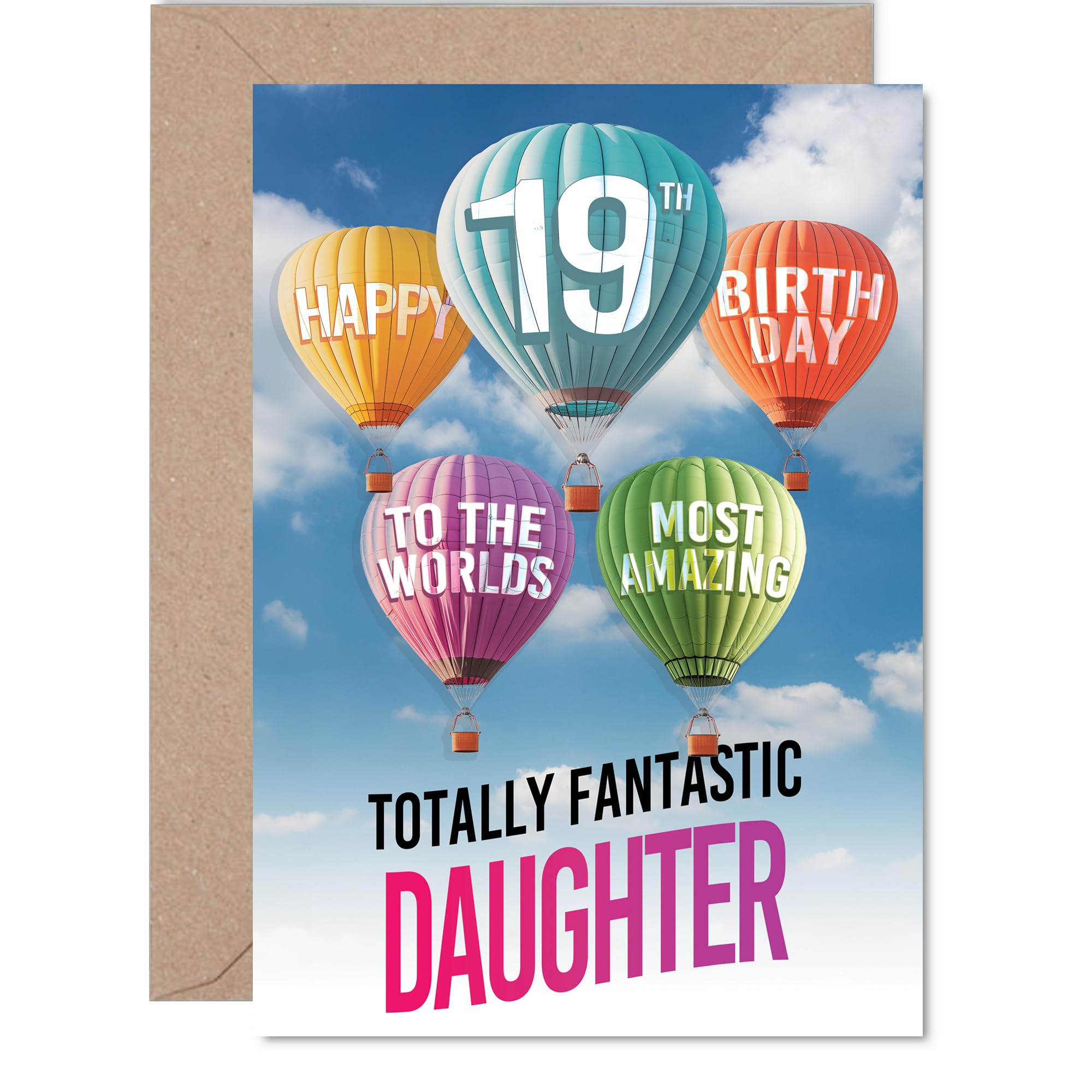 Daughter 19th Birthday Card, Most Amazing Hot Air Balloon