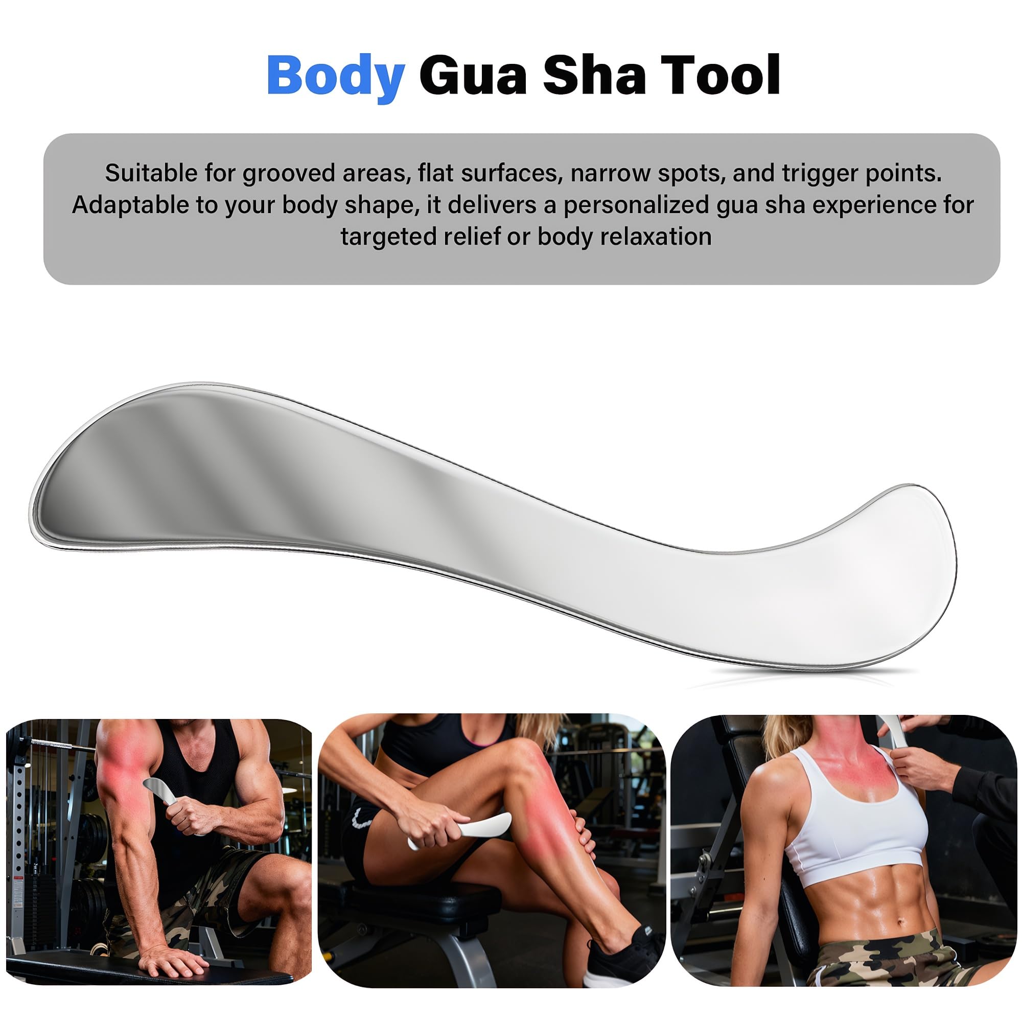 Kit de raspador muscular de acero inoxidable Gua Sha y herramientas de raspado de bordes Derma para terapia física, herramienta de masaje Guasha de tejido profundo para relajación corporal y