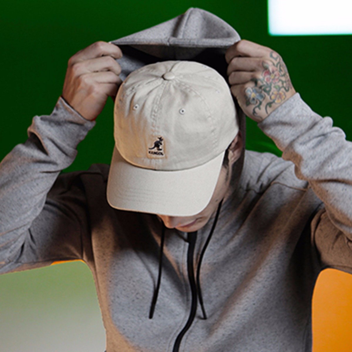 Kangol Washed Dad Hat Baseballcap Cap Kappe Basecap Baumwollcap Sportcap Baseballkappe Damen/Herren - Metallschnalle, mit Schirm, Lederband Frühling-Sommer Sommer