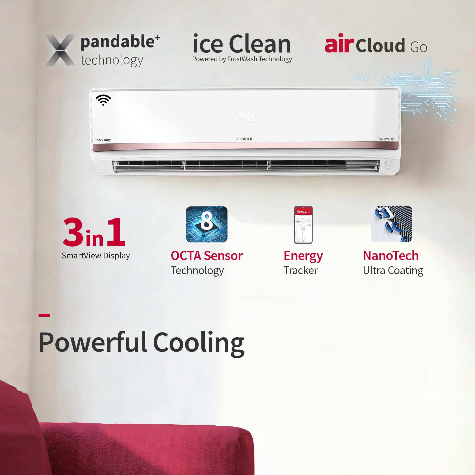 Hitachi 1.5 Ton Smart Inverter AC - Wi-Fi & Ice Clean -2