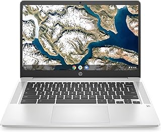 HP Chromebook 14a-na0052tg 14-inch HD Laptop PC Intel Celeron N4120 UHD Graphics 600 4GB RAM 64GB eMMC Thin Computer Notebook w/ WiFi & Bluetooth Webcam USB-C Google Chrome OS Mineral Silver (Renewed)
