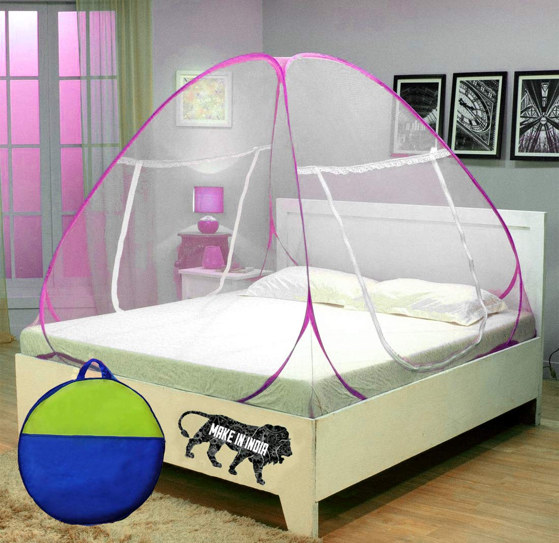 Yoosion Double Bed King Size Foldable Mosquito Net (Pink)