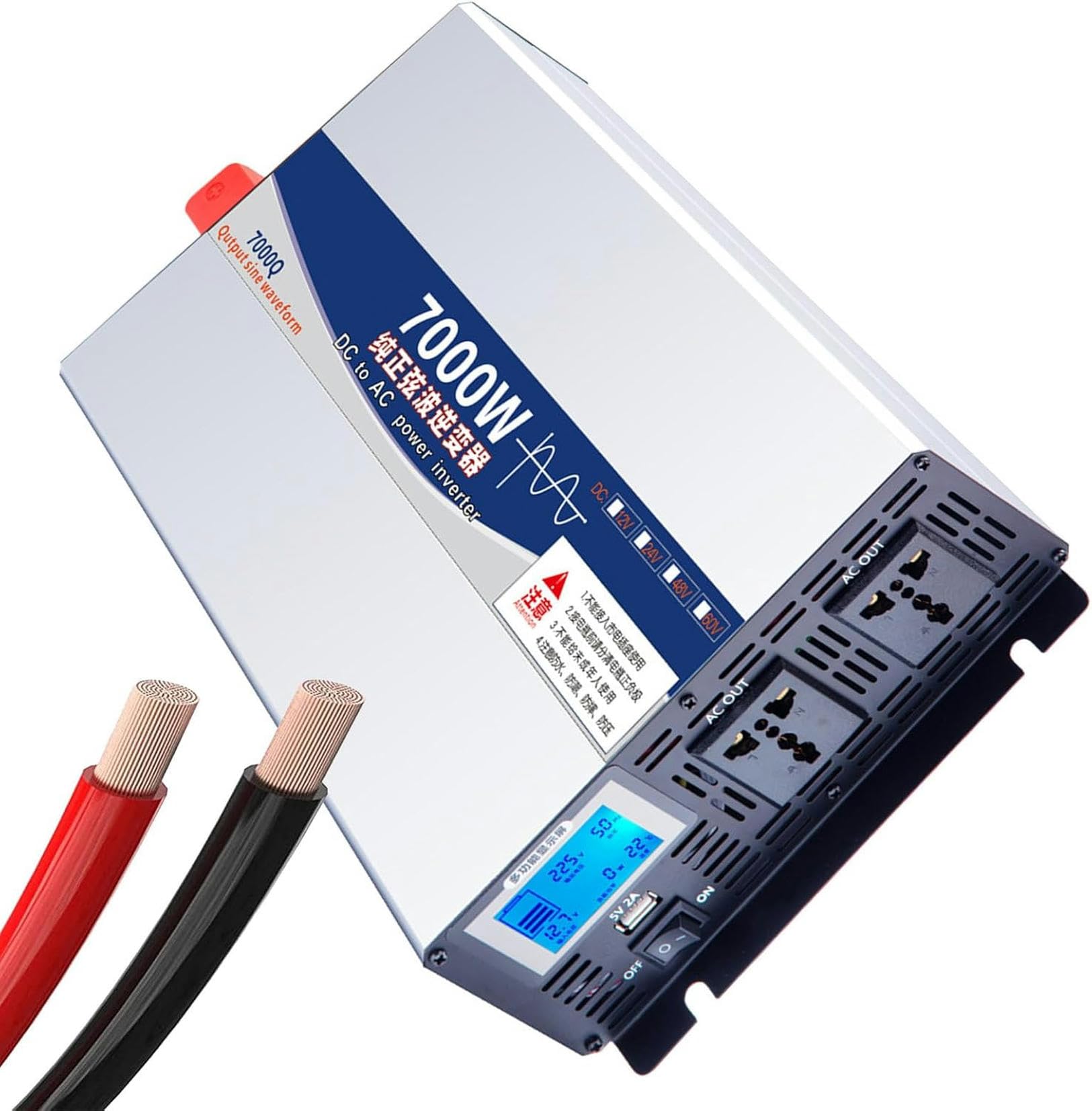 Onduleur d'onde sinusoïdale pure 7000W convertisseur tension 24V 220V pour site isolé