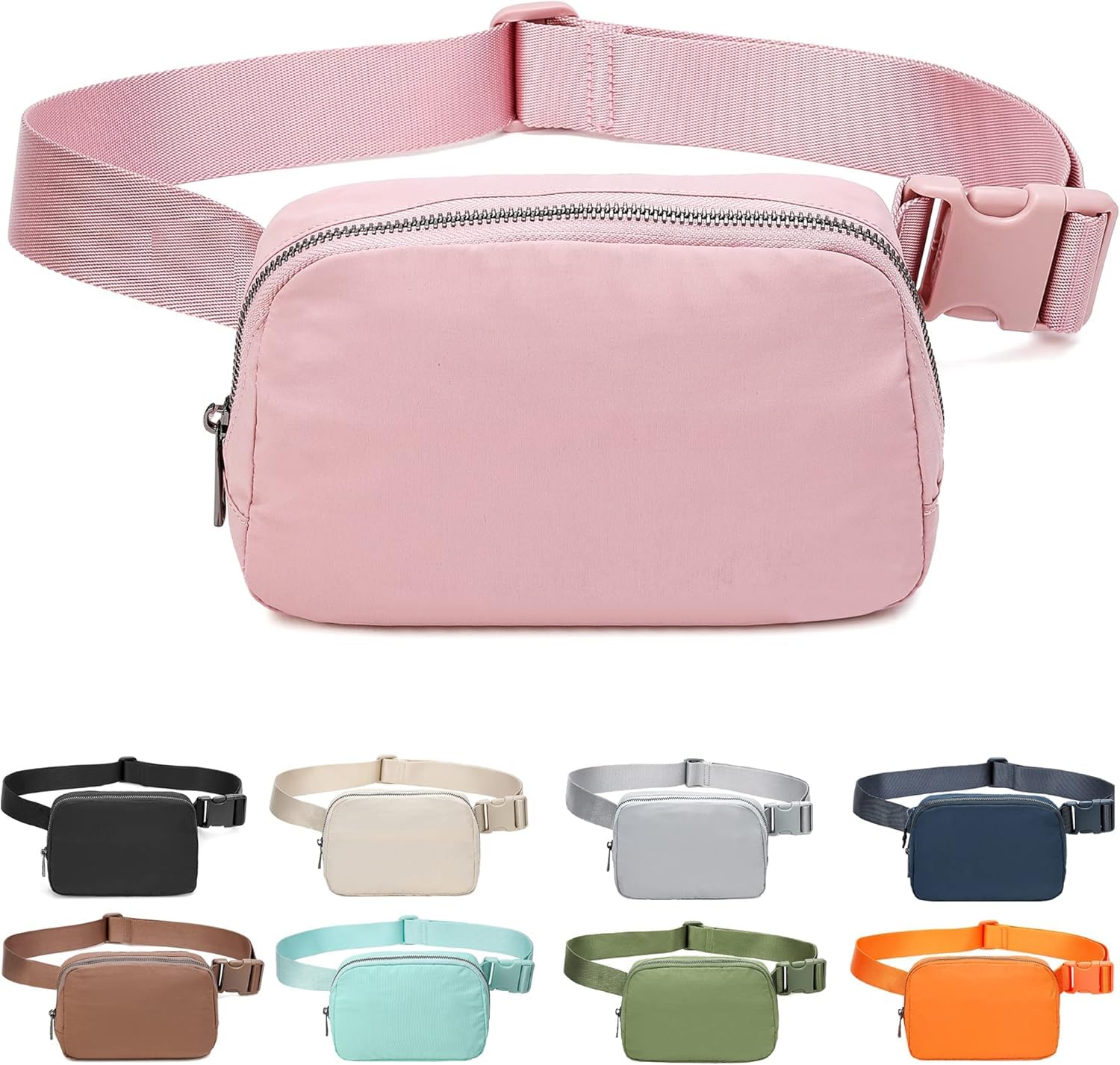 Waist Fanny Pack Running Pack Crossbody Bags Bum Bag for Running Hiking Travel Workout Adjustable Strap for Traveling Running Hiking Cycling (Pink)