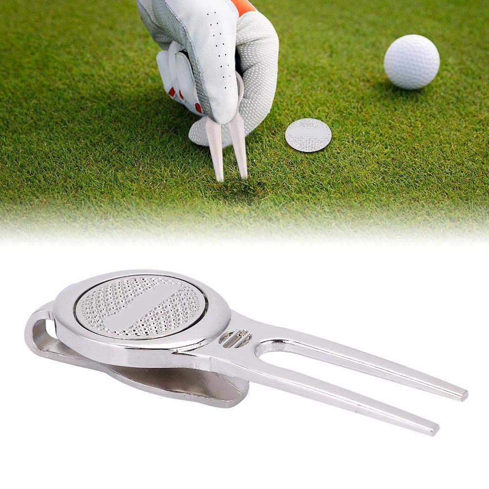 Tbest Divot Repair Tool Lega di Zinco Magnetico Ball Marker Argento D102
