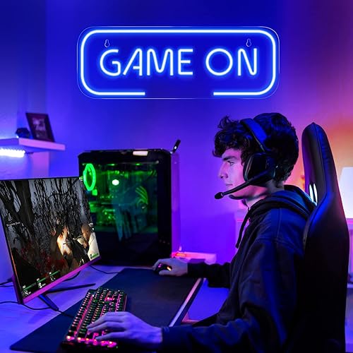 Miniatura 5 de Kavaas Letrero de neón para videojuegos, letrero de neón de juego para decoración de sala de juegos, letrero de neón LED para decoración