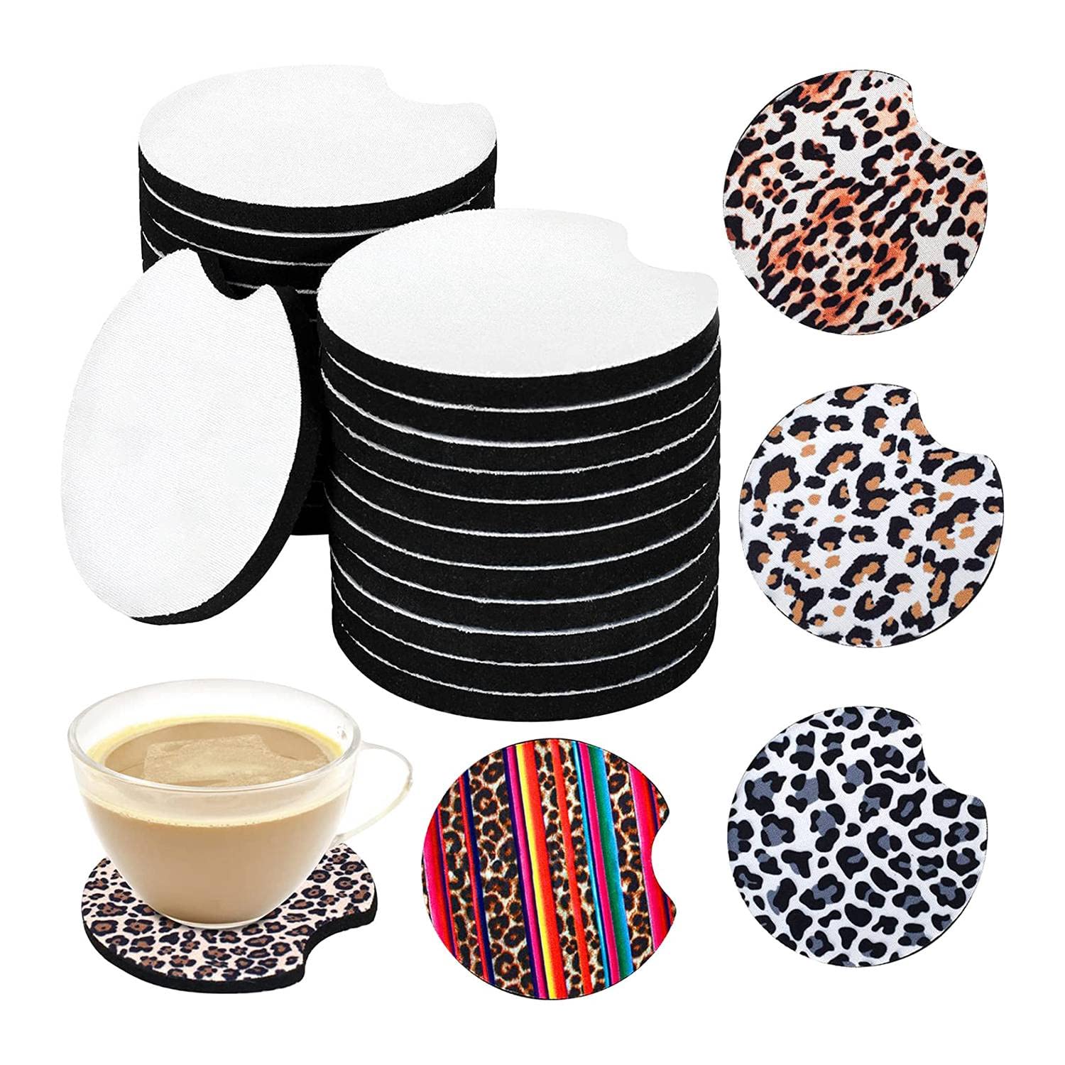 Hfgdnchva 40PCS Sublimation Blanks Car Coasters,Sublimation Coasters Blanks 2.75 Inch/3mm Thicker Circular for Thermal Sublimation