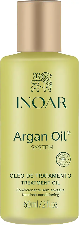 Inoar, Óleo de Argan 60ml – Tratamento Nutritivo e Antifrizz, Hidratação Profunda, Brilho Imediato, Proteção Térmica, Para Todos os Tipos de Cabelo