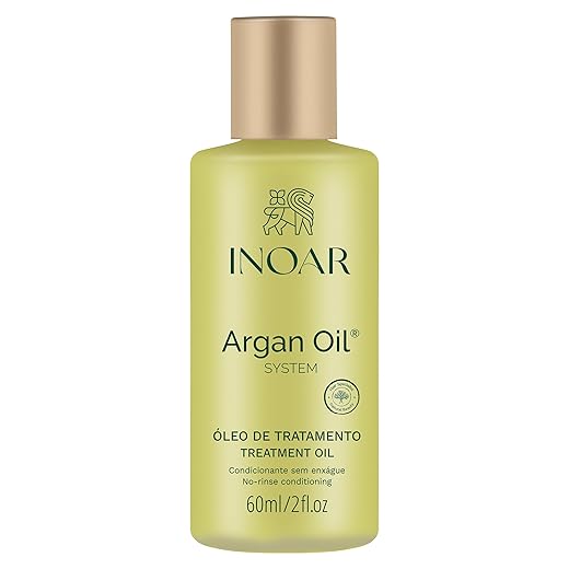 Inoar, Óleo de Argan 60ml – Tratamento Nutritivo e Antifrizz, Hidratação Profunda, Brilho Imediato, Proteção Térmica, Para Todos os Tipos de Cabelo