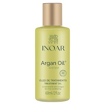 Inoar Argan Oil Hydrating Treatment Oil with Smoothing & Thermal Protection for Hair, Vegan & Cruelty-Free, 2 Fl Oz