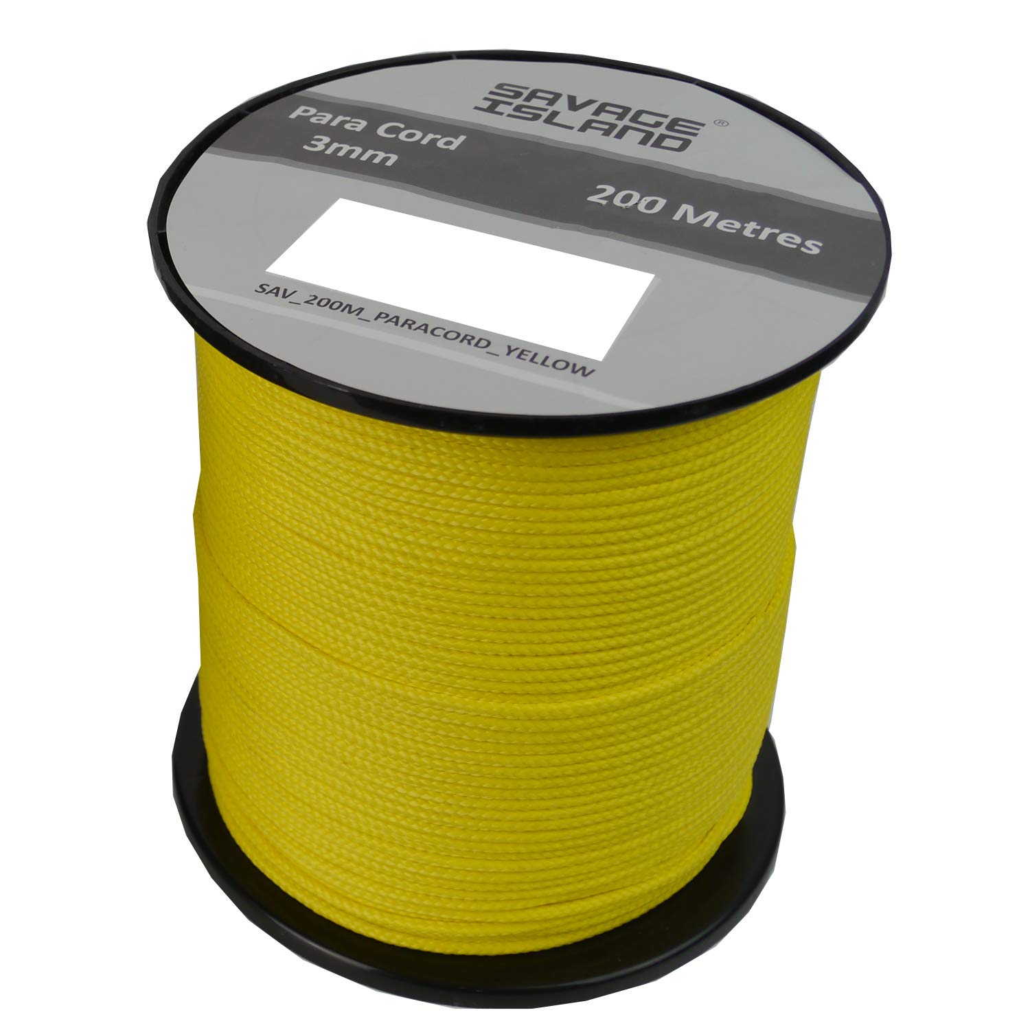 Savage Island Yellow 200M Reel Paracord Army Camping For Tent Basha Bivi Shelter Buidling Hammock Gardening Bushcraft (Yellow)