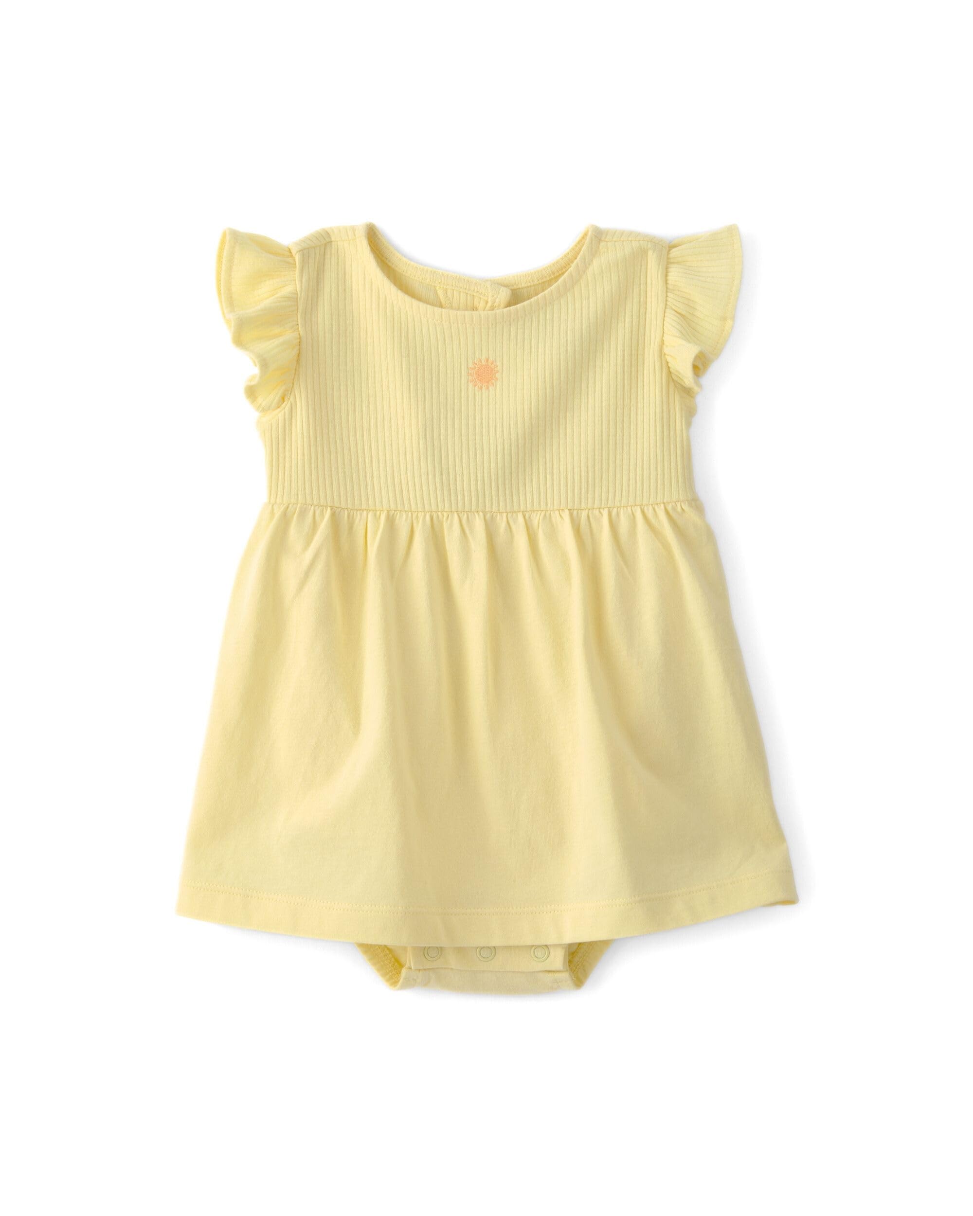 Baby Girl Solid Cotton Dress | Round Neck with Short Sleeves | Breathable Cotton Fabric-image-46