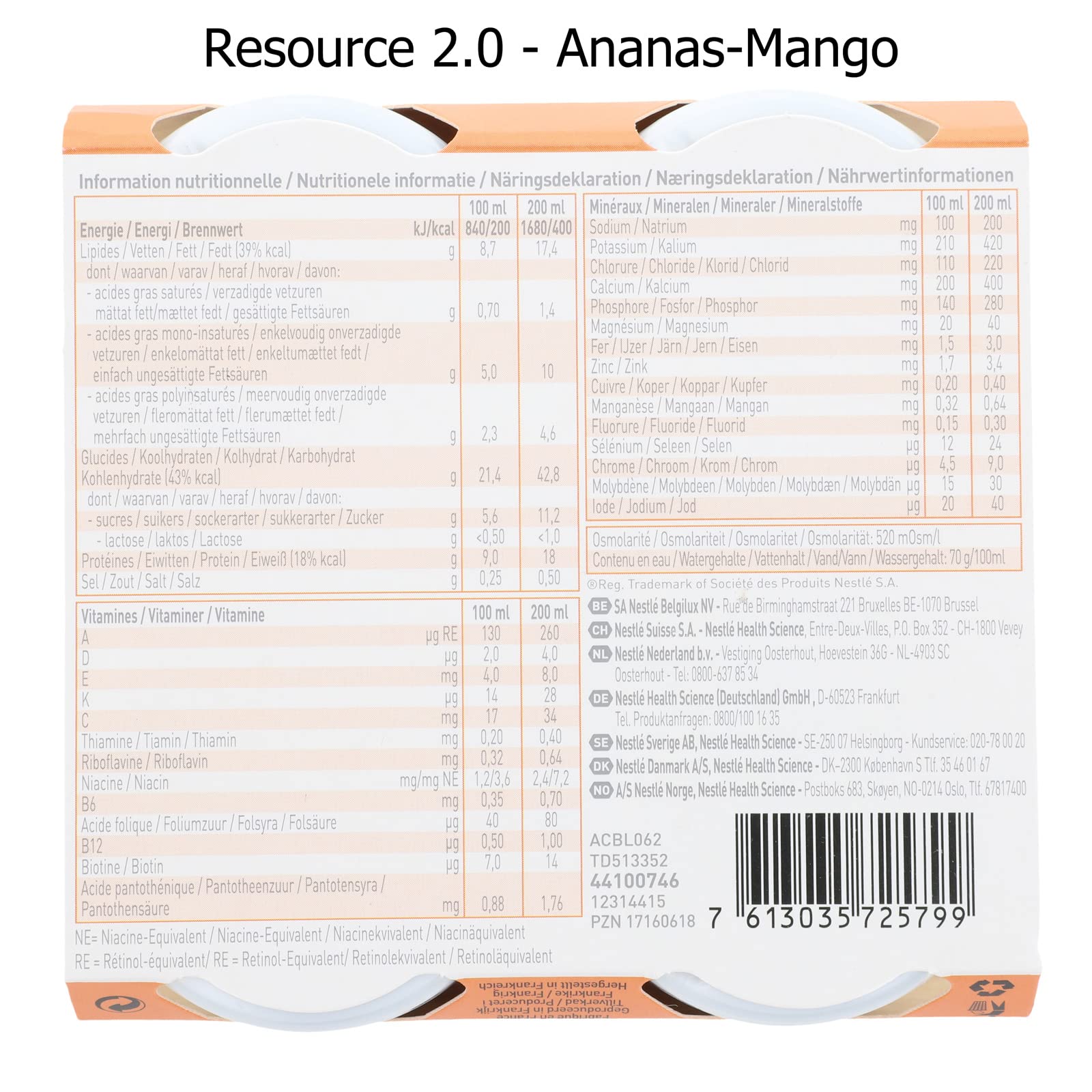 Nestlé Resource 2.0, 24x200ml - Mischkarton