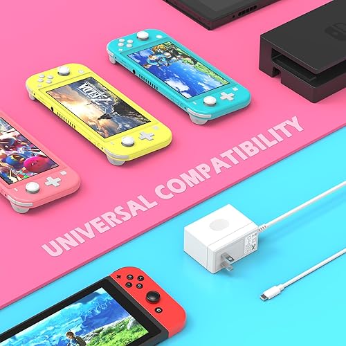 Miniatura 2 de Cargador para Nintendo Switch, cargador YCCTEAM Adaptador de CA Fuente de alimentación 15V 2.6A Kit de carga rápida compatible con Switch OLEDSwitch