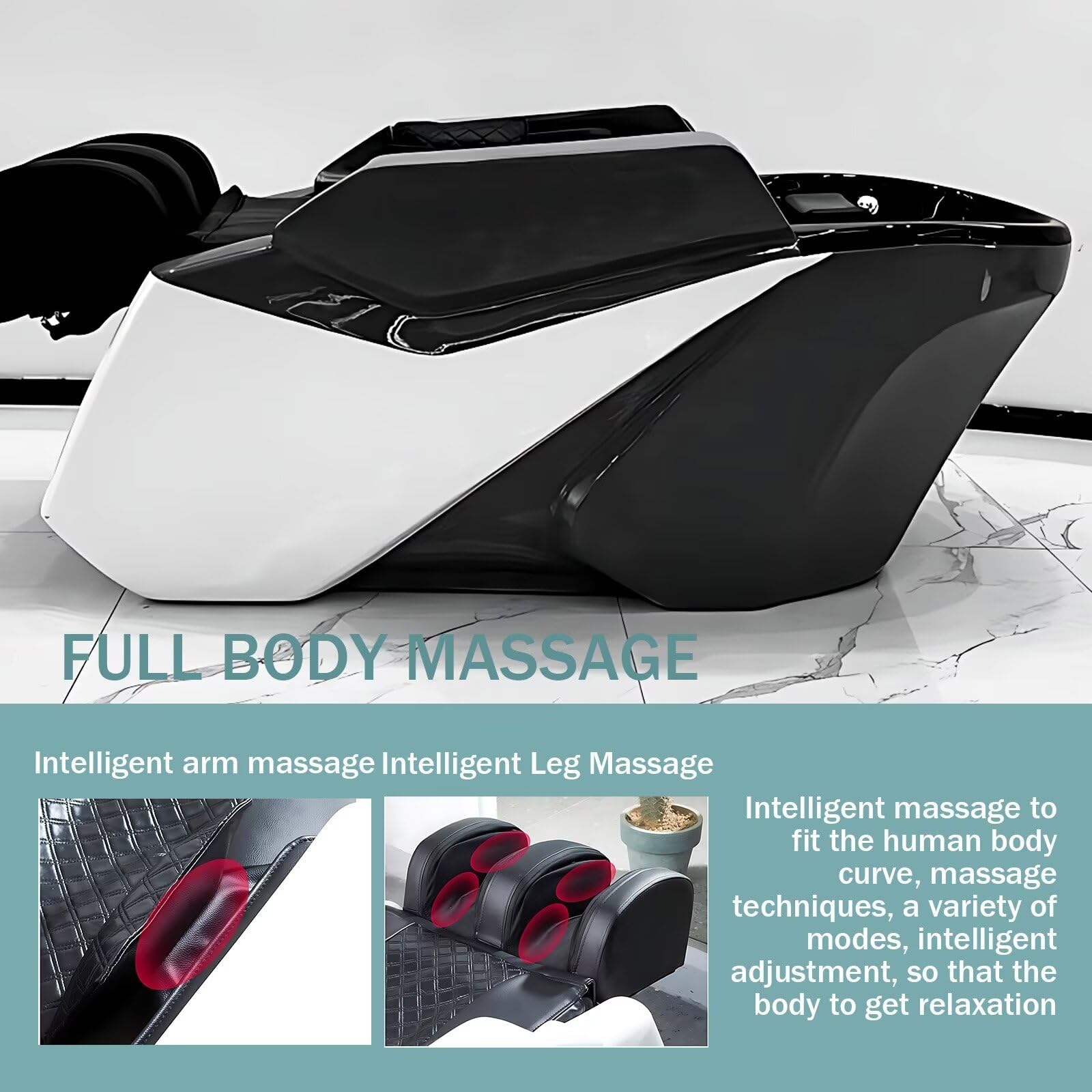 Kopf-Spa-Shampoo-Liege, Professionelle Massageliege mit Intelligentem, Futuristischem Design, Spa-Salon-Ausstattung mit Ganzkörpermassage, Desinfektionsfunktion Und Wasserkreislaufsystem