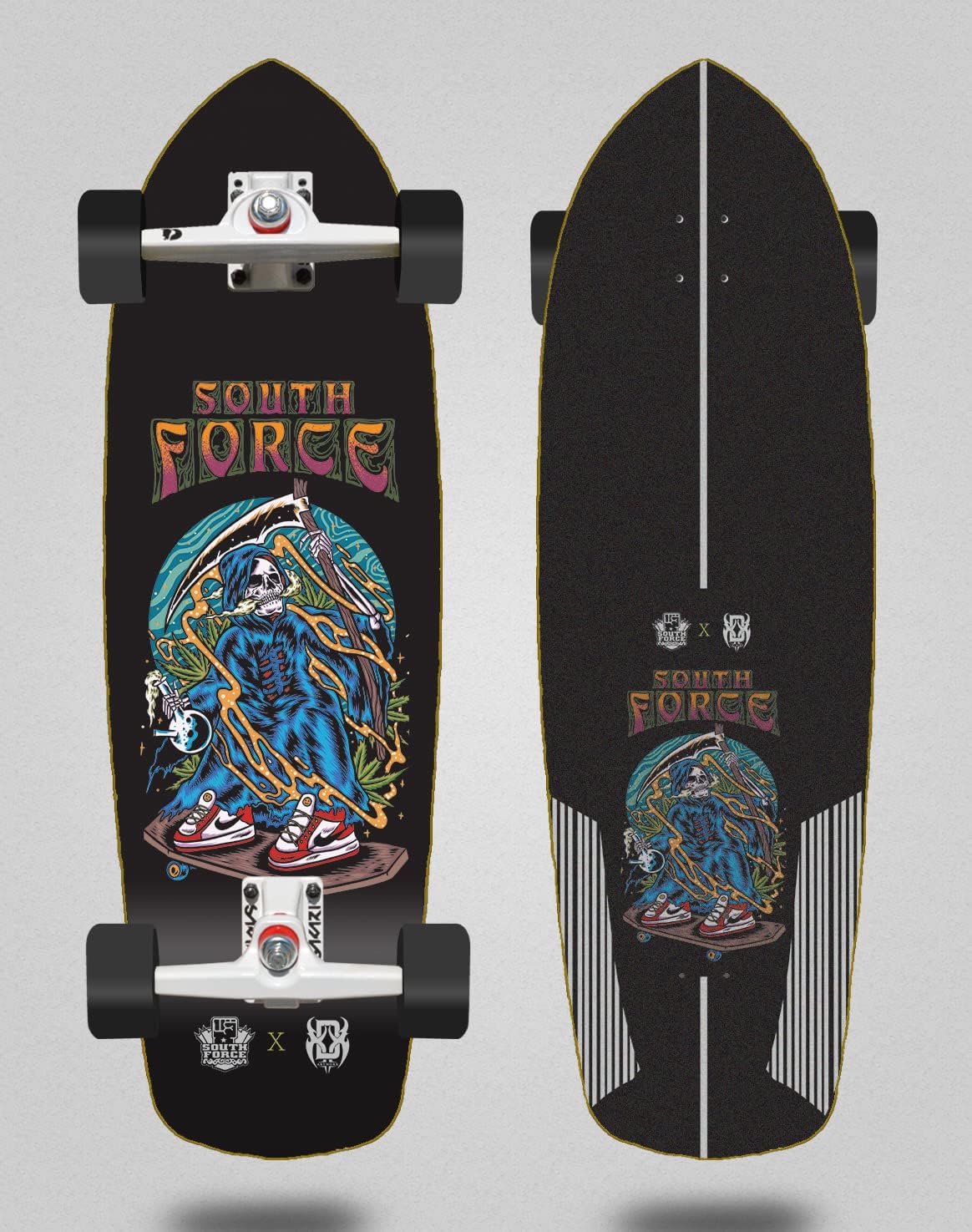 South Force Surfskate Komplett mit SGI Surf Skate Trucks Tod 34