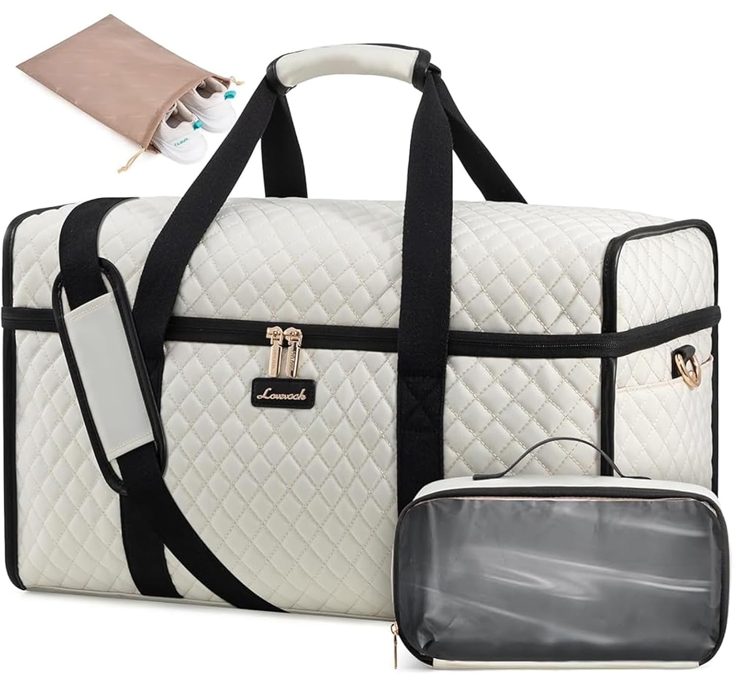 LOVEVOOK Bolsa de Viaje Mujer, Grande Apertura Bolso Viaje Maternidad Hospital, Travel Bag Bolsa Fin de Semana Mujer Bolsas Gimnasio Deporte Gym Bag