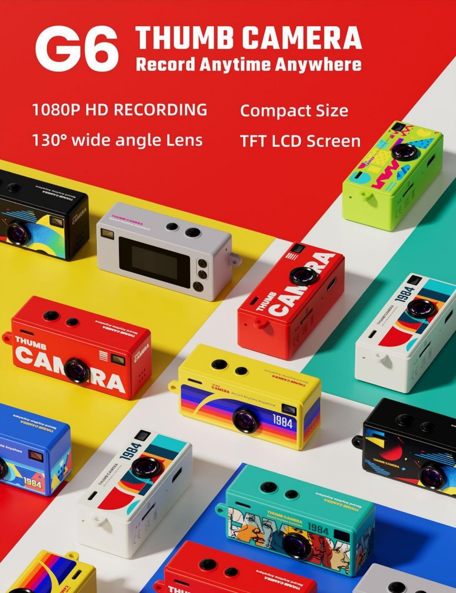 Mini Appareil Photo Numérique Porte-Clés, Caméras Vidéo Compactes avec Carte TF 32 G, Mini Caméra Rétro Porte-Clés, USB-C, Idéal pour Voyages, Vlogging, Divertissement (Jaune)