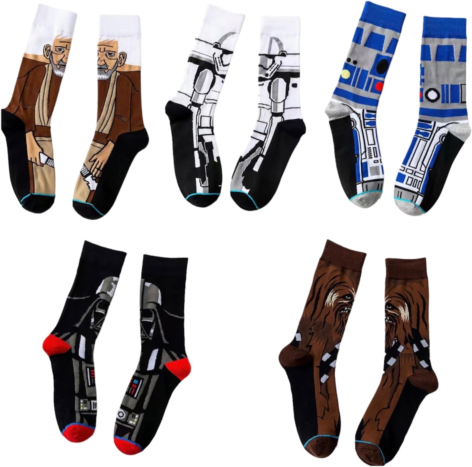 Star Wars Socks Gift Box of 5 Pairs of Mens Novelty Socks Gift For Star Wars Lovers Darth Vader Storm Trooper Chewbacca Mens Gift Stocking Filler Birthday Present