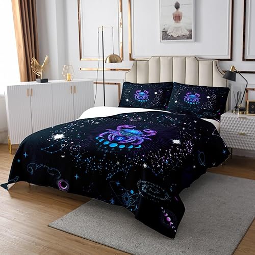 Miniatura 8 de Erosebridal Juego de colcha Taurus tamaño individual, psicodélico celestial, juego de colcha de galaxia trippy, juego de ropa de cama de doce