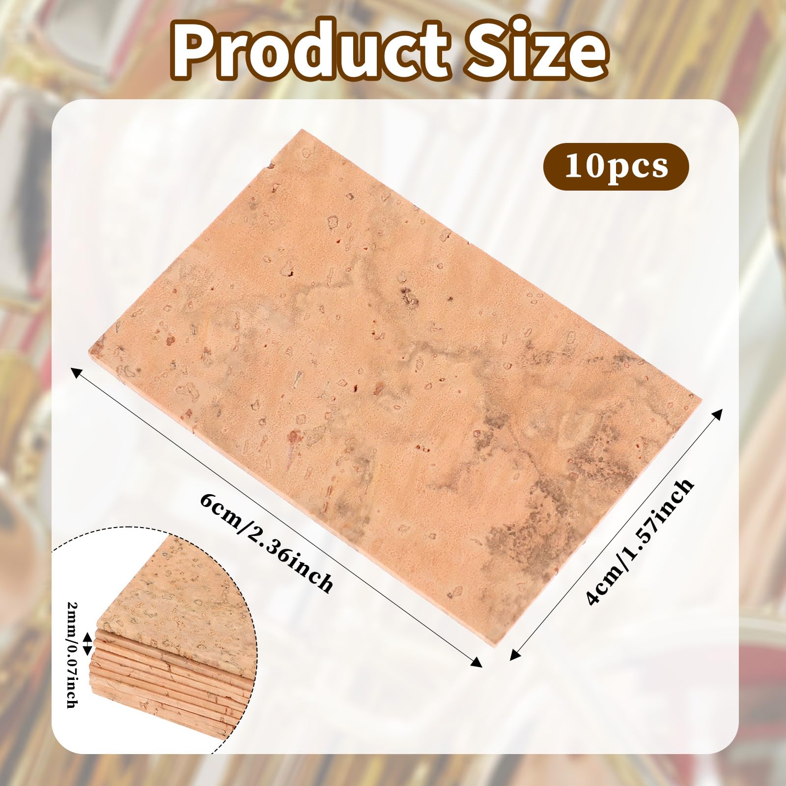 Juego De 10 Láminas De Corcho Para Saxofón - Para Juntas Del Cuello, Mejoran El Sellado Y Sonido