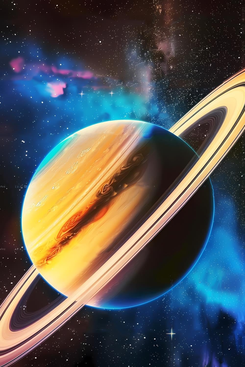 GUAIEUW Diamond Painting Kits Planet Saturn with The Gorgeous Ring Diamond Art Kits for Adults Planets Painting Crafts Home Wall Decor DIY 5D Gem Art Perfect for Relaxation 16x20 inch