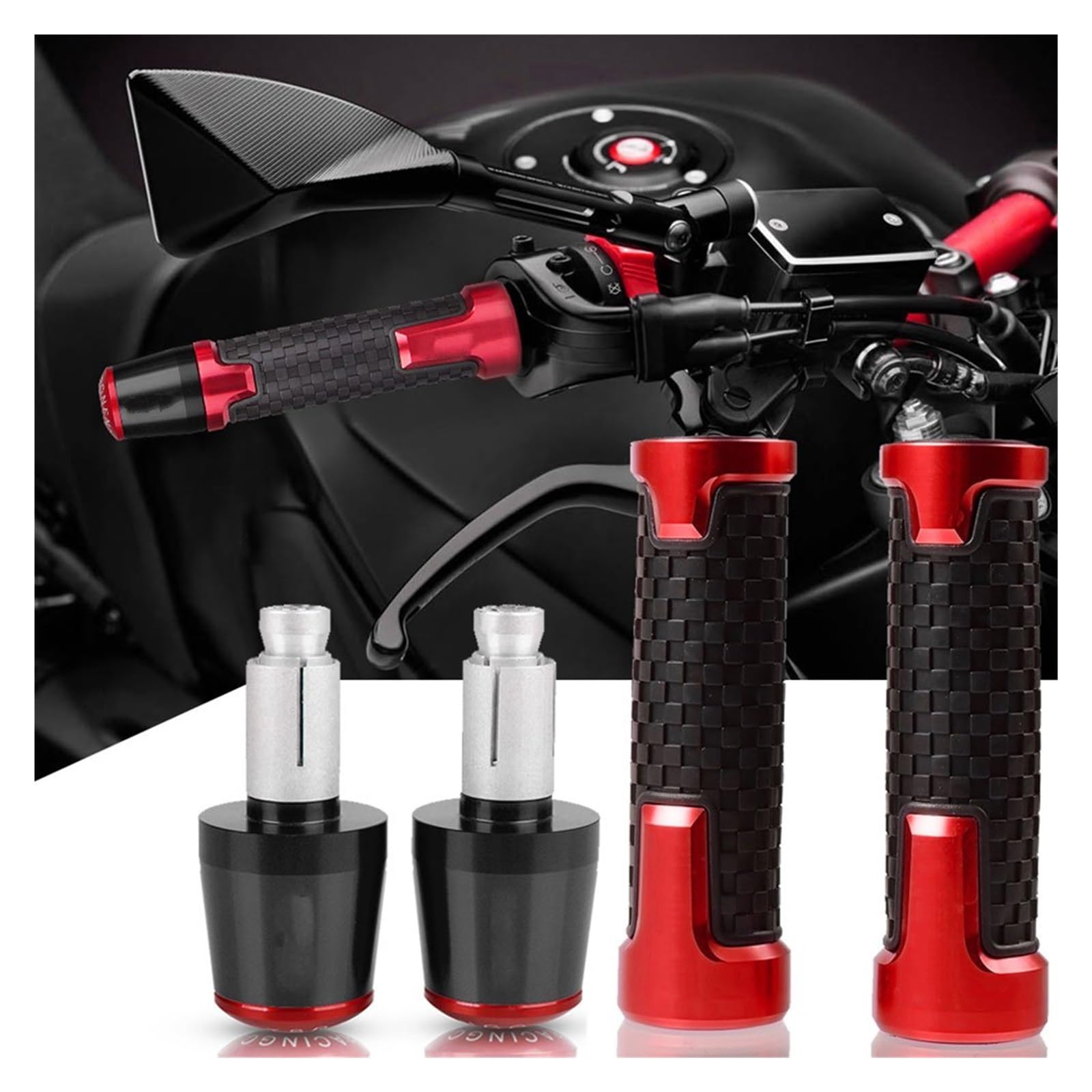 Poignées Motos pour Suzuki pour Burgman 650 400 125 200 AN650 AN400 pour Skywave 400 AN125 AN200Moto Guidon Poignées Extrémités Guidon Bouchon Fin Bouchon Poignées Professionnelles (Couleur : 6)