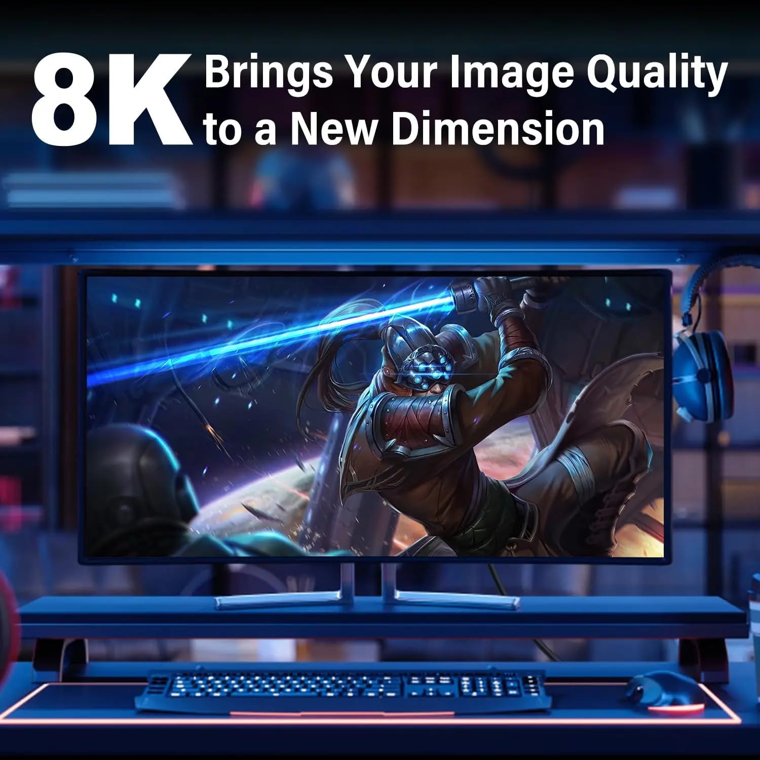 Cable DP 1,4 De Ángulo Recto Ascendente 8K @ 60Hz 4K @ 144Hz, Cable Adaptador DisplayPort En Ángulo De 90 Grados for Monitor De Juegos(Left DP Connector-1.5m)