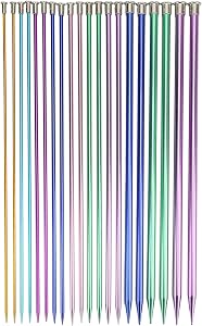 10 Pairs Knitting Needles, 3-10mm Multicolor Aluminum Straight Knitting Needles Set, Color 35cm Sweater Scarf Needle Single Pointed Stick Needle for DIY Knitting Projects