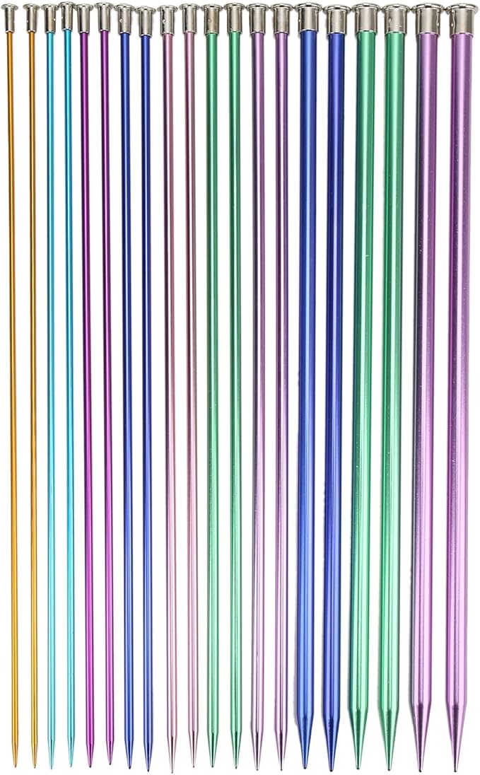 10 Pairs Knitting Needles Kit, Aluminum Single Point Knitting Needles 3