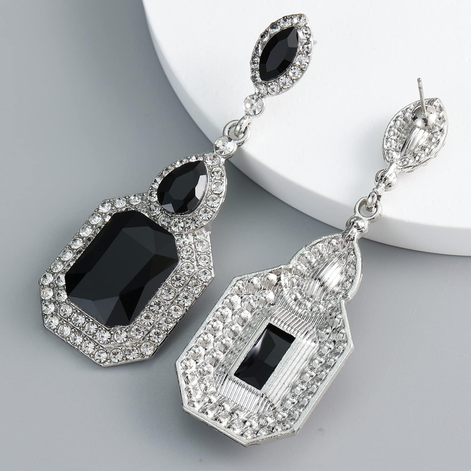 Vintage Rhinestone Dangle Statement Earrings Colorful Long Crystal Dangling Drop Earring for Women Formal Wedding Prom - Image 6