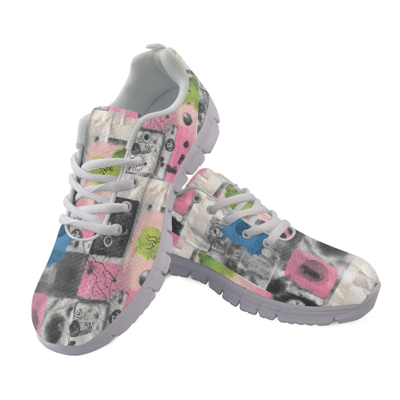 Urban Street Footwear Floral Print Womens Low Top Lace Up Sneakers Breathable Fashion Act…