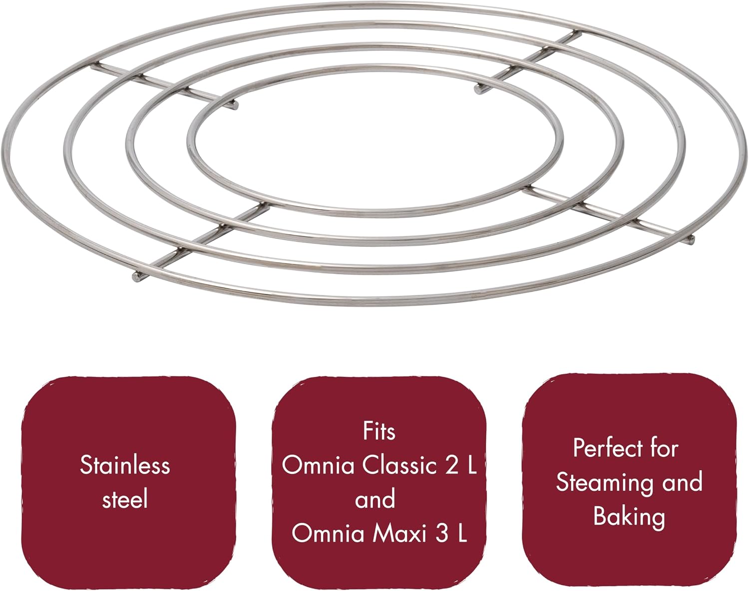 Omnia Baking Grid for Stovetop Oven, Oven Rack in Stainless Steel, Baking & Steaming Rack