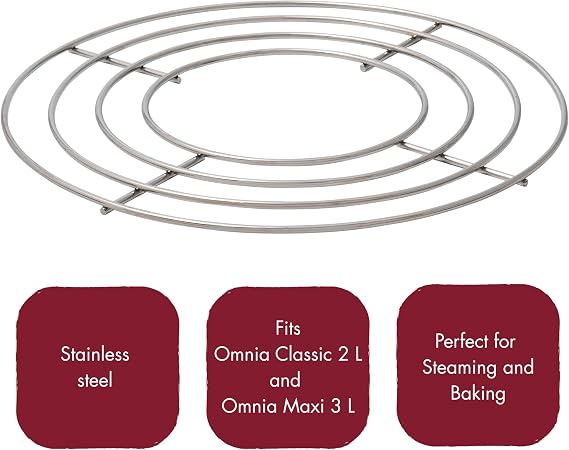 Omnia Baking Grid for Stovetop Oven, Oven Rack in Stainless Steel, Baking & Steaming Rack