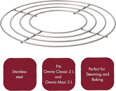 Omnia Baking Grid for Stovetop Oven, Oven Rack in Stainless Steel, Baking & Steaming Rack