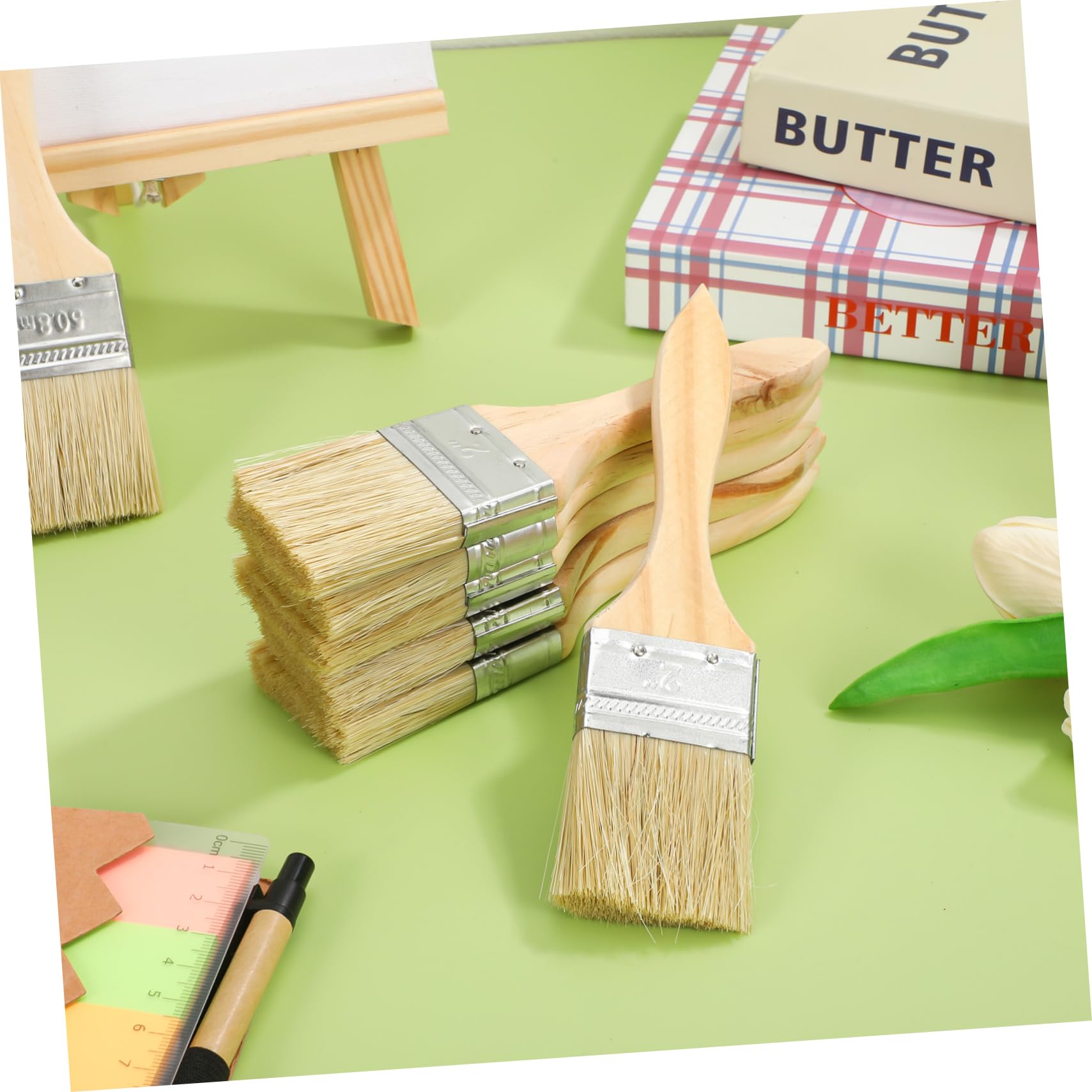 Pinceau à Peinture à Manche en Bois, Lot de 30 Pièces