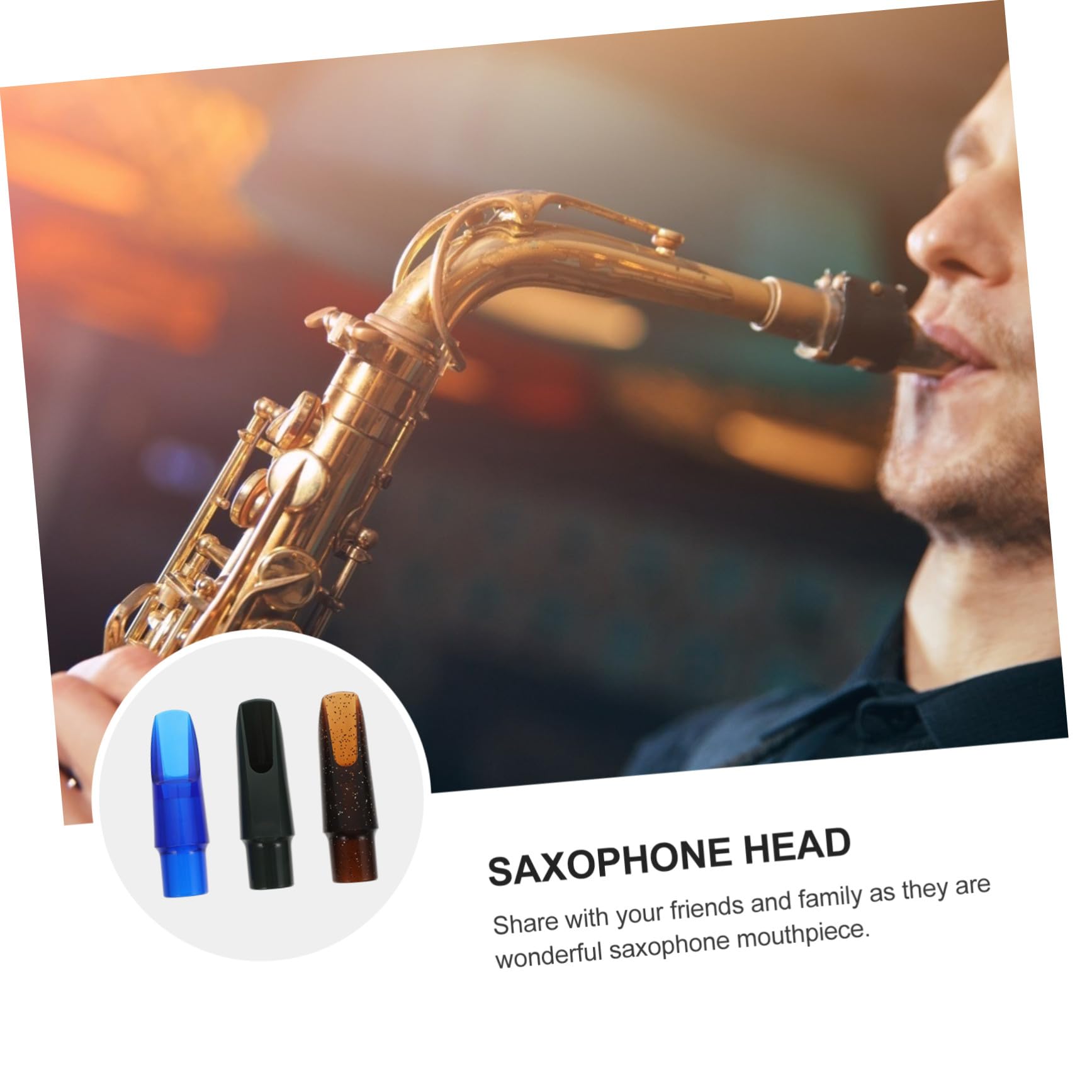 VICASKY Kunststoff Saxophonmundstücke Zufällige Farbe mit Reinem Klang und Reduziertem Atemverlust 3 Stück Praktisches Altsaxophon Zubehör für Einfachen Austausch für Altsaxophon