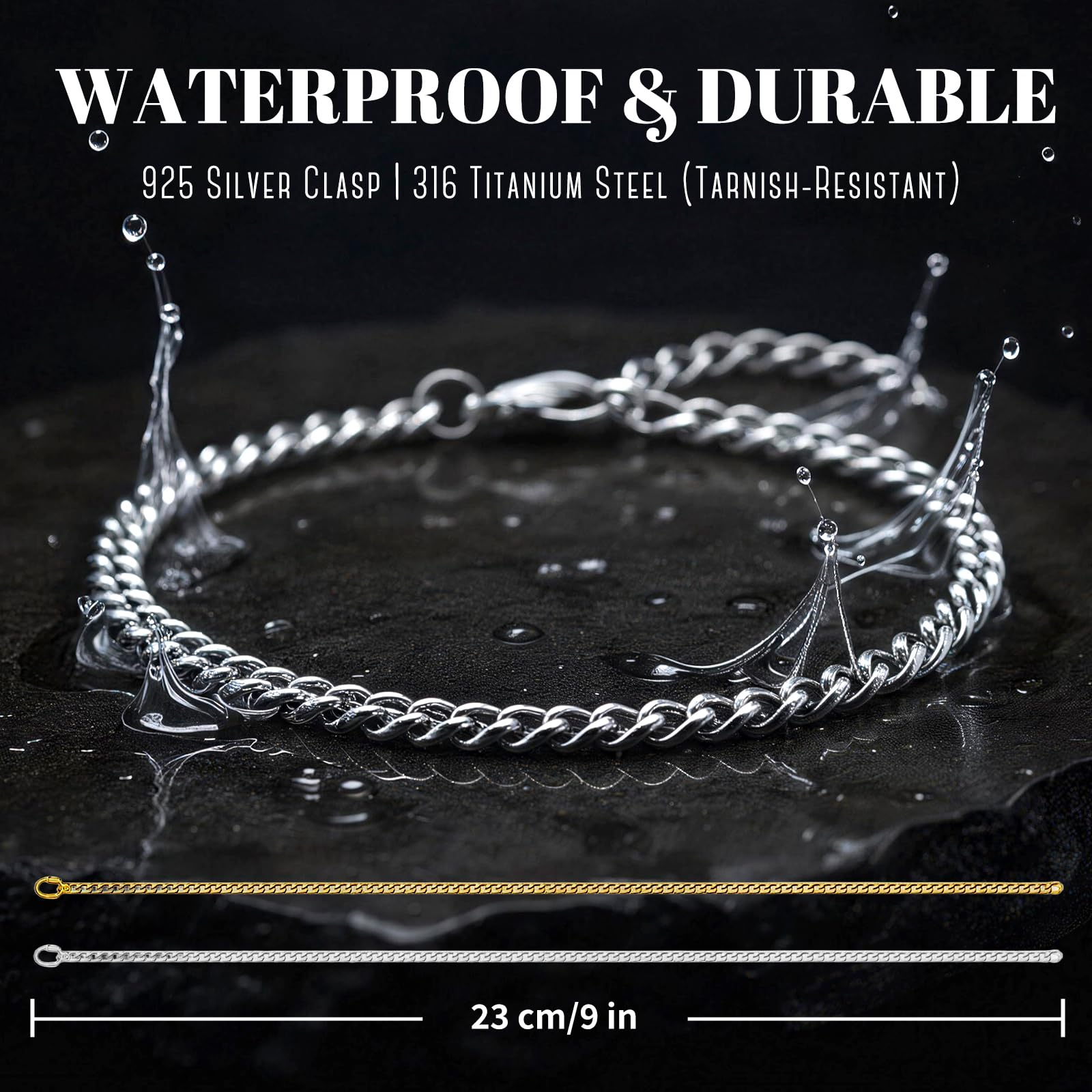 omifora Kit di braccialetti permanenti con chiusura ad anello, gioielli romantici per coppie, amici e familiari, regalo per anniversari, festa della mamma e compleanni (oro e oro)